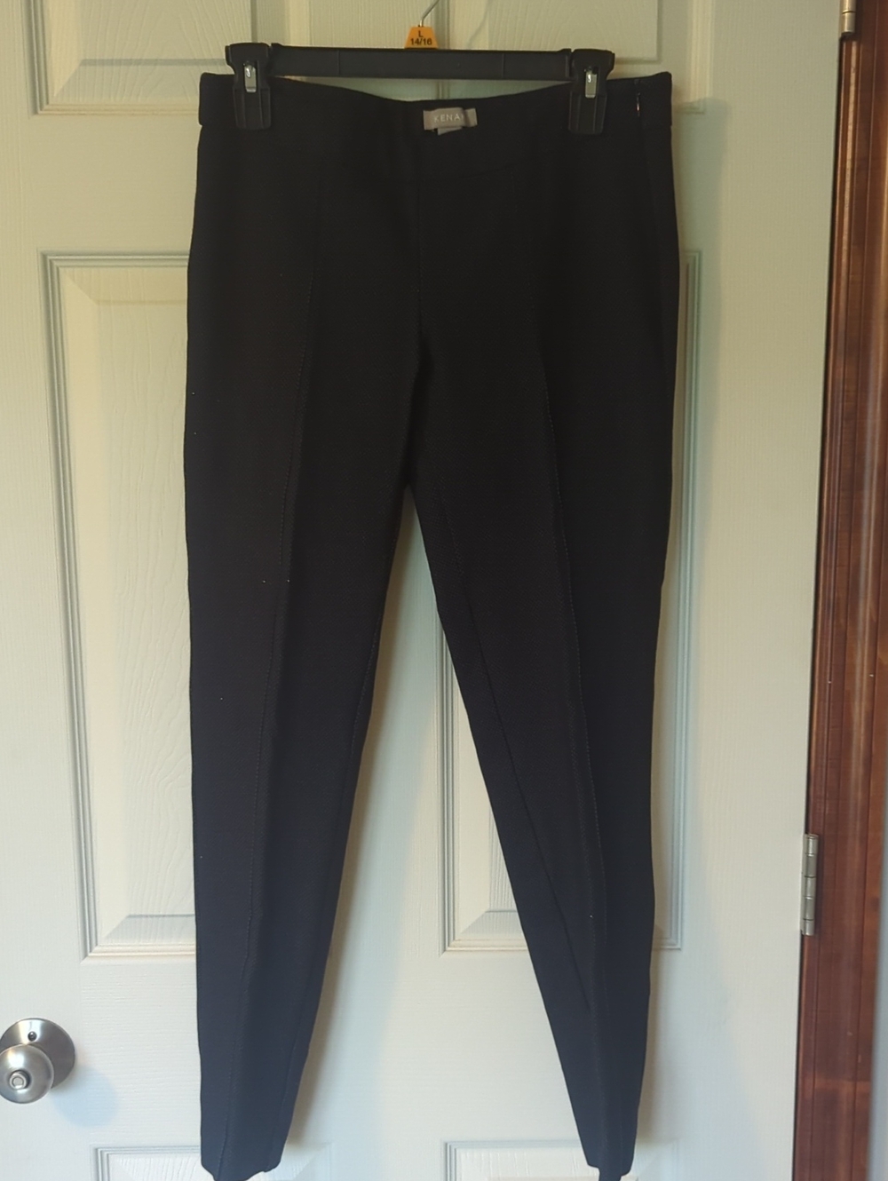 Kenar Black Straight-Leg Women's Pants with Front Seam